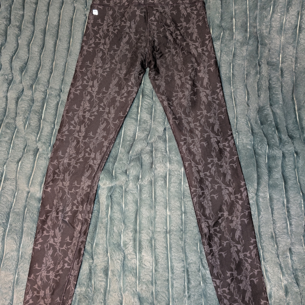 Fabletics Black Floral Patterned Leggings